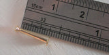 14K Yellow Gold Push Pin 10 mm Flat Back Stud Clear Gem 16 gauge 16g