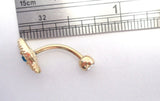 14k Gold Plated Barbell Marquise Ornate Crystal VCH Jewelry Clitoral Clit Hood 16 gauge - I Love My Piercings!